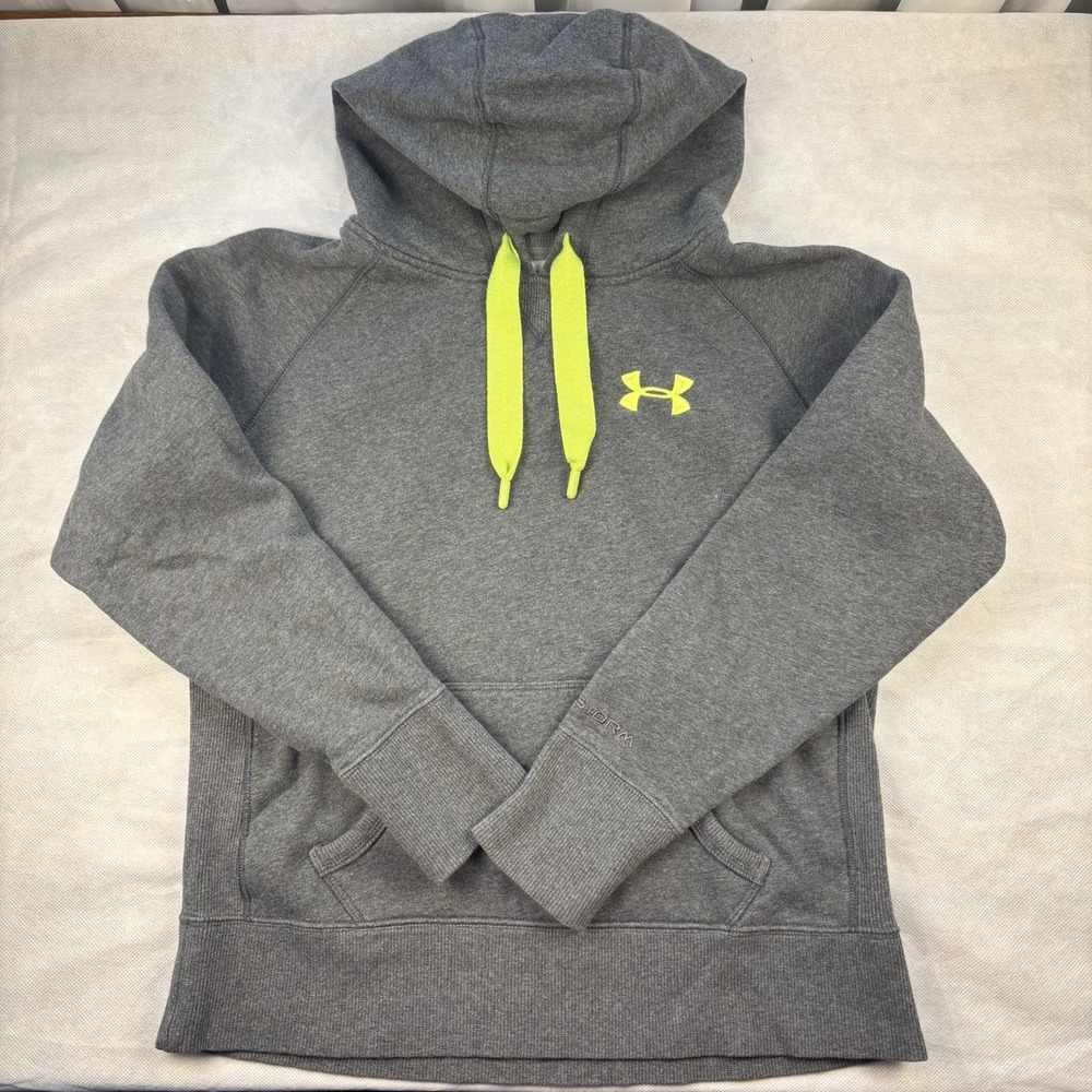 Under Armour Storm Armor Small Hoodie‎ Gray Neon Green Pullover